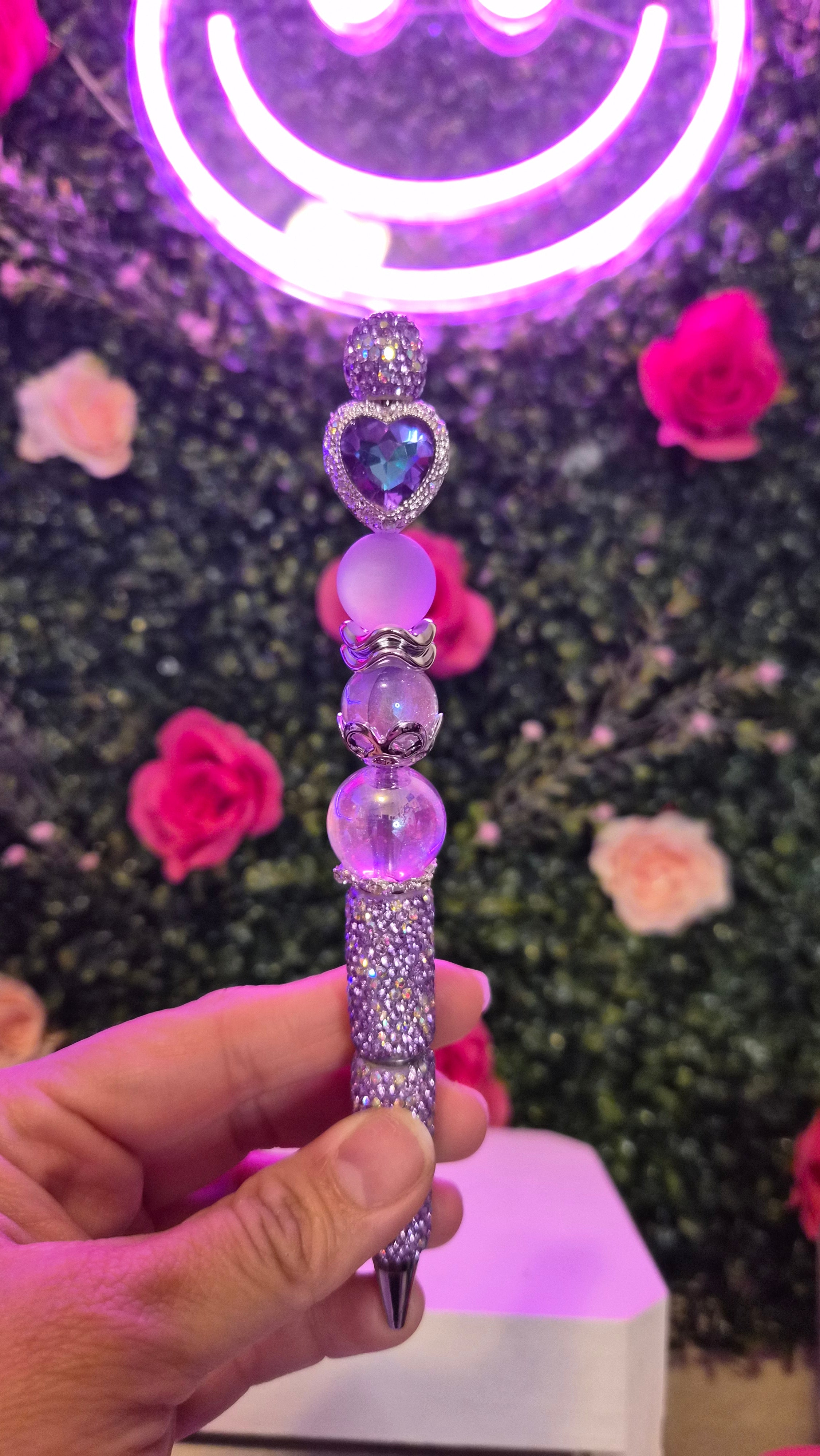Fancy Heart Beaded pen