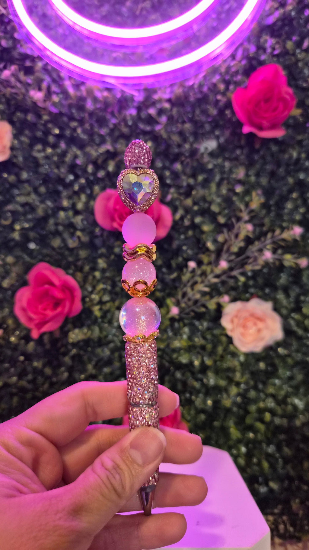 Fancy Heart Beaded pen