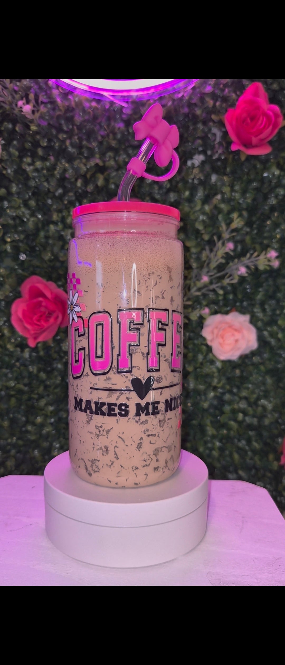 Iced coffee snowglobe
