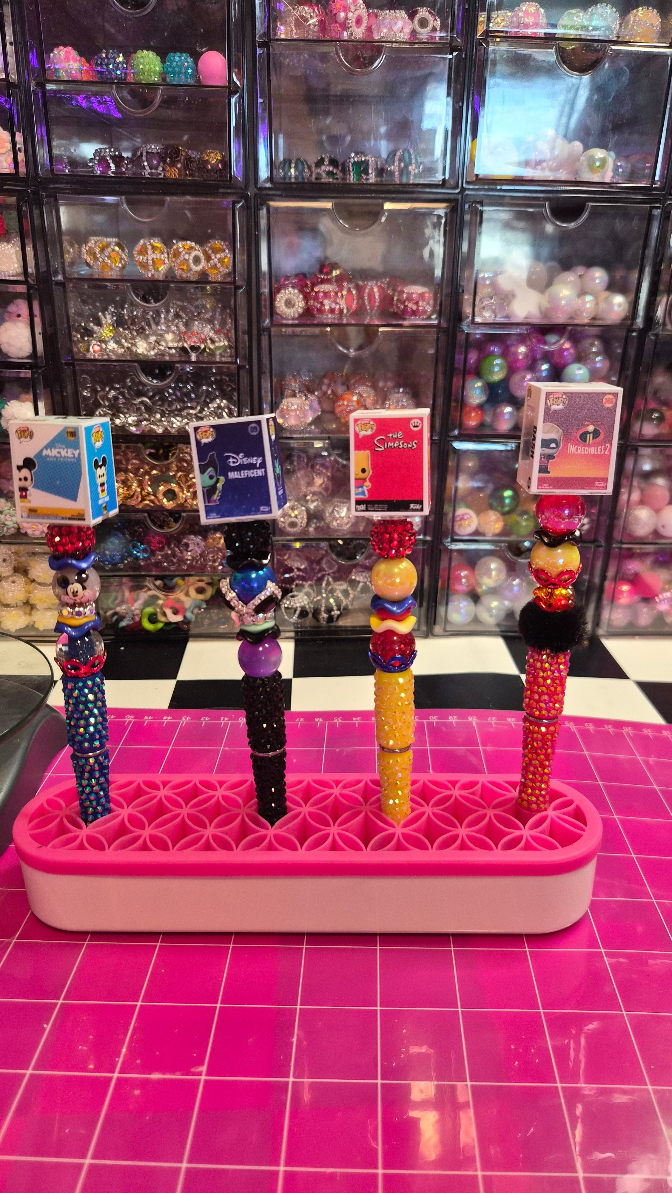 Custom Rhinestone Bitty Pop beaded pens