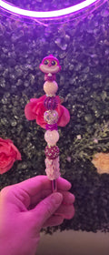 Purple cat beaded pen